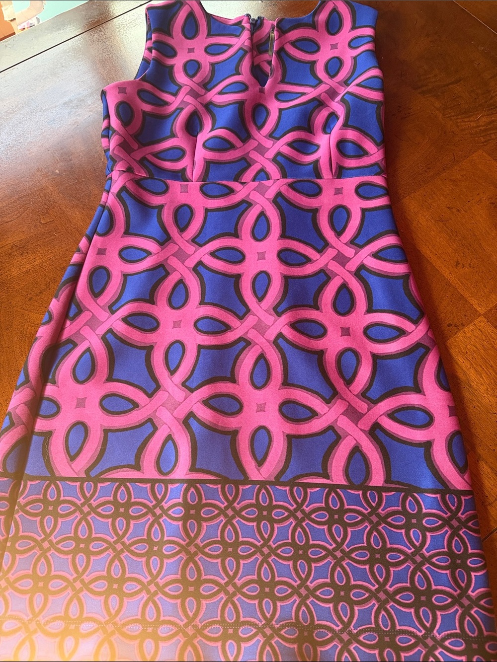 Taylor Pink and Blue Geometric Mini Dress